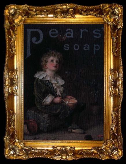 framed  Sir John Everett Millais reklamtavla for pears pears soap med bubblor, ta009-2